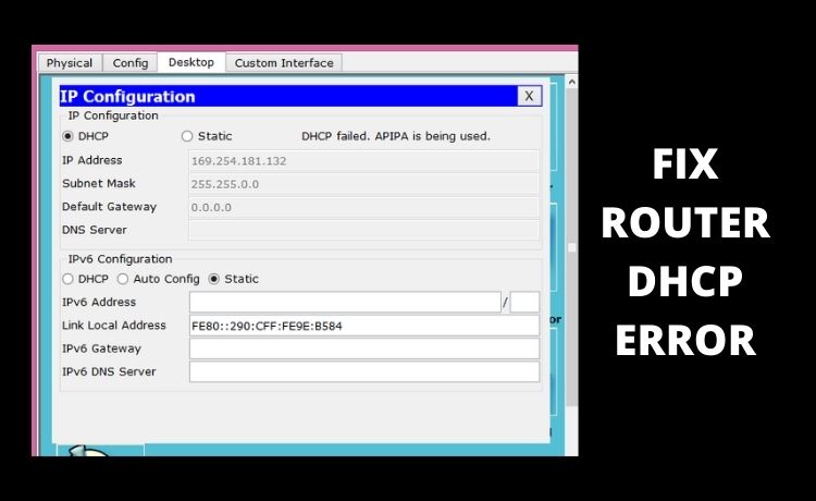 router dhcp error