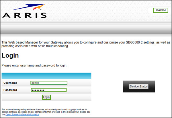 Arris Router Forgot Password