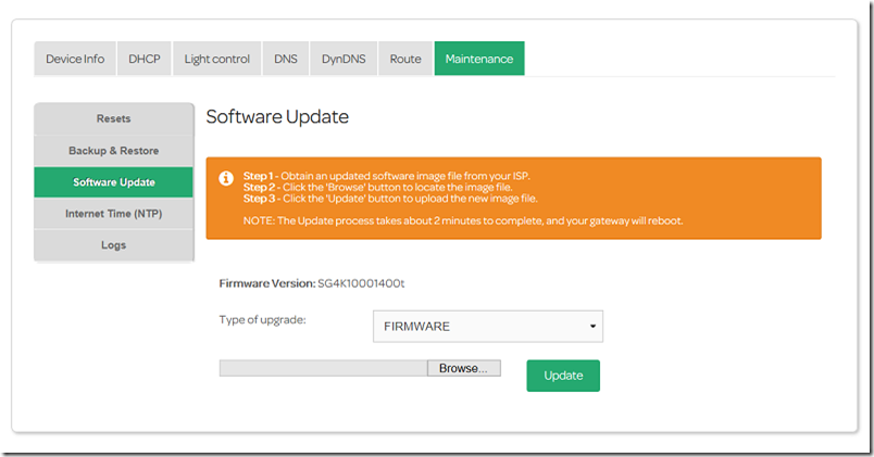 Sagemcom Router Firmware Update